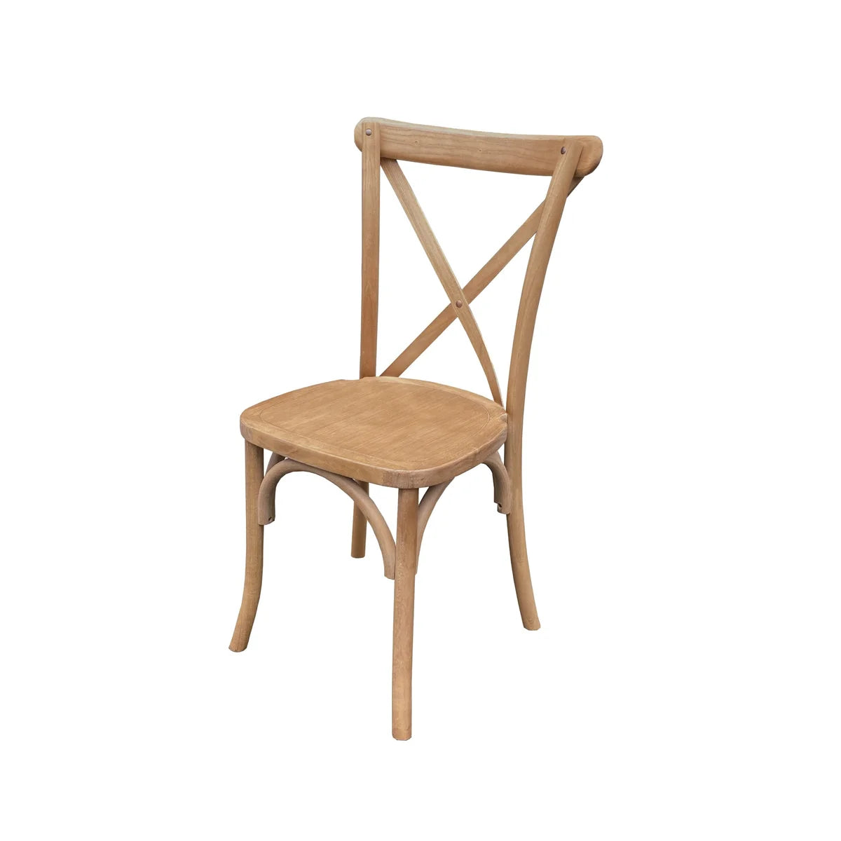 Feros Chaise empilable Crossback en bois massif, clair, 480 x 470 x 880 mm