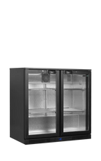 Réfrigérateur d'arrière de bar noir - 182 l - 2 portes - froid ventilé