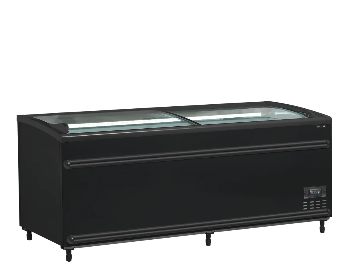 Réfrigérateur / congélateur de supermarché Tefcold SFI185B-CF VS, noir