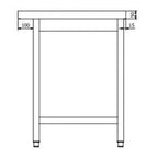 Table de sortie PROFI 2000 x 700 à gauche pour modèles PROFI et ECO