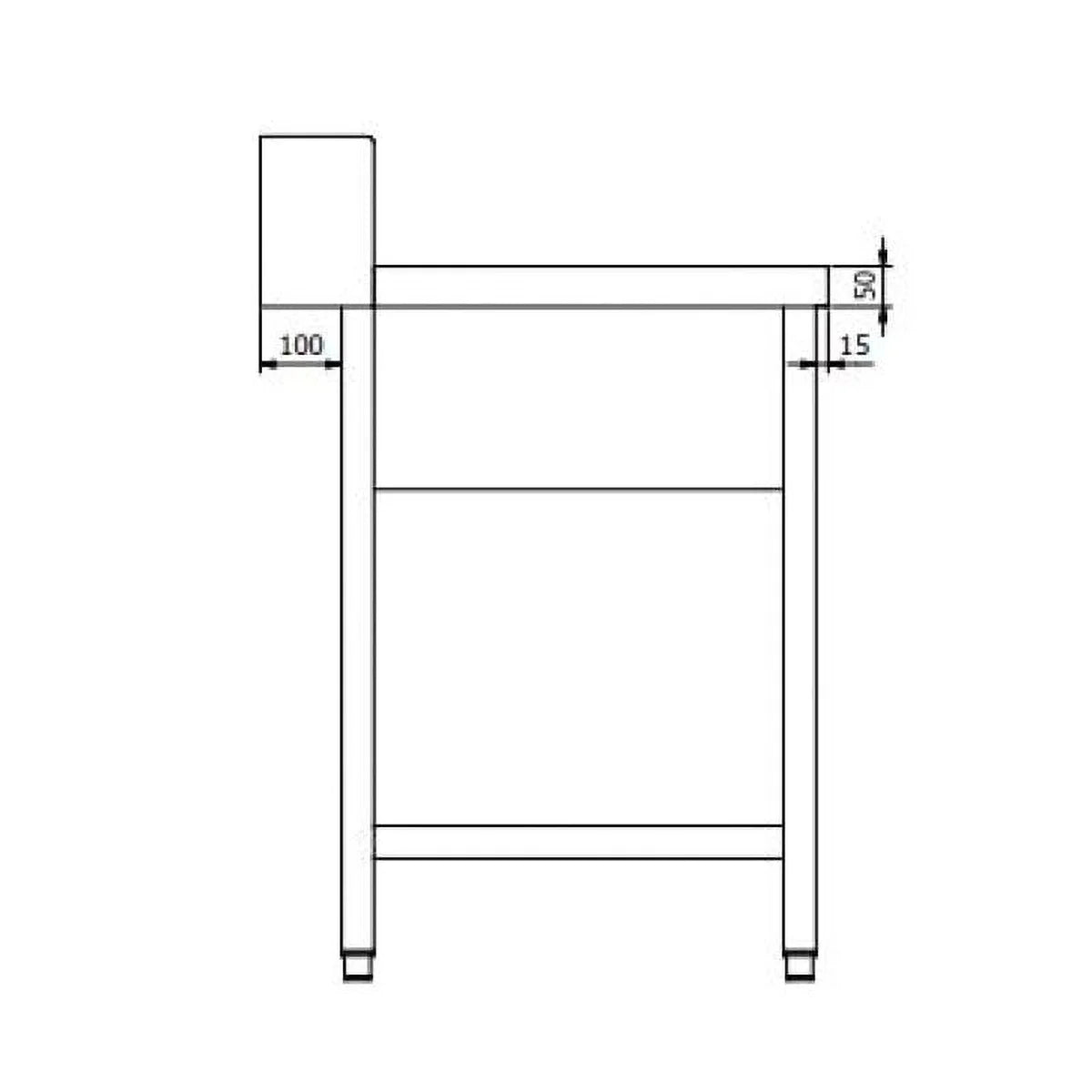 Table d’entrée PROFI 2000 x 700 à droite pour modèles PROFI et ECO