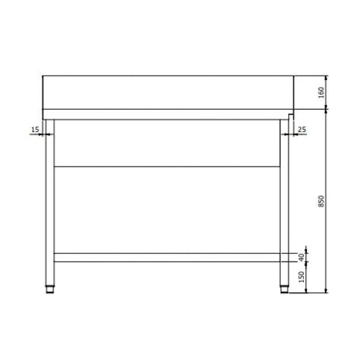 Table d’entrée PROFI 2000 x 700 à gauche pour modèles PROFI et ECO