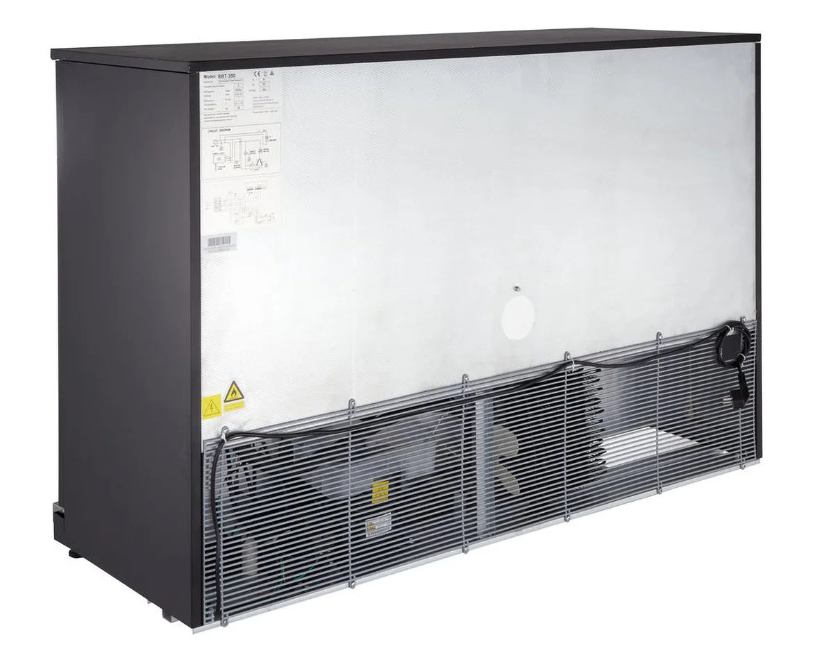 Barkühlschrank ECO 350 mit Klapptüren schwarz, LED Beleuchtung, unterbaubar