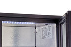 Barkühlschrank ECO 350 mit Klapptüren schwarz, LED Beleuchtung, unterbaubar
