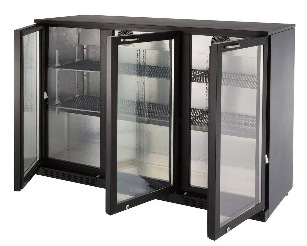 Barkühlschrank ECO 350 mit Klapptüren schwarz, LED Beleuchtung, unterbaubar