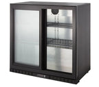 Barkühlschrank ECO 230 mit Schiebetüren schwarz, LED Beleuchtung, unterbaubar