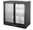 Barkühlschrank ECO 230 mit Schiebetüren schwarz, LED Beleuchtung, unterbaubar