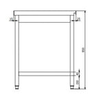 Table de sortie PROFI 1600 x 700 à gauche pour modèles PROFI et ECO