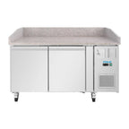 Polar U-Series Pizzatisch 2 Türen mit Granitplatte 428 Liter auf Rollen
