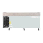 Table à pizza Polar U-Series 3 portes avec plan de travail en granit 634 litres sur roulettes