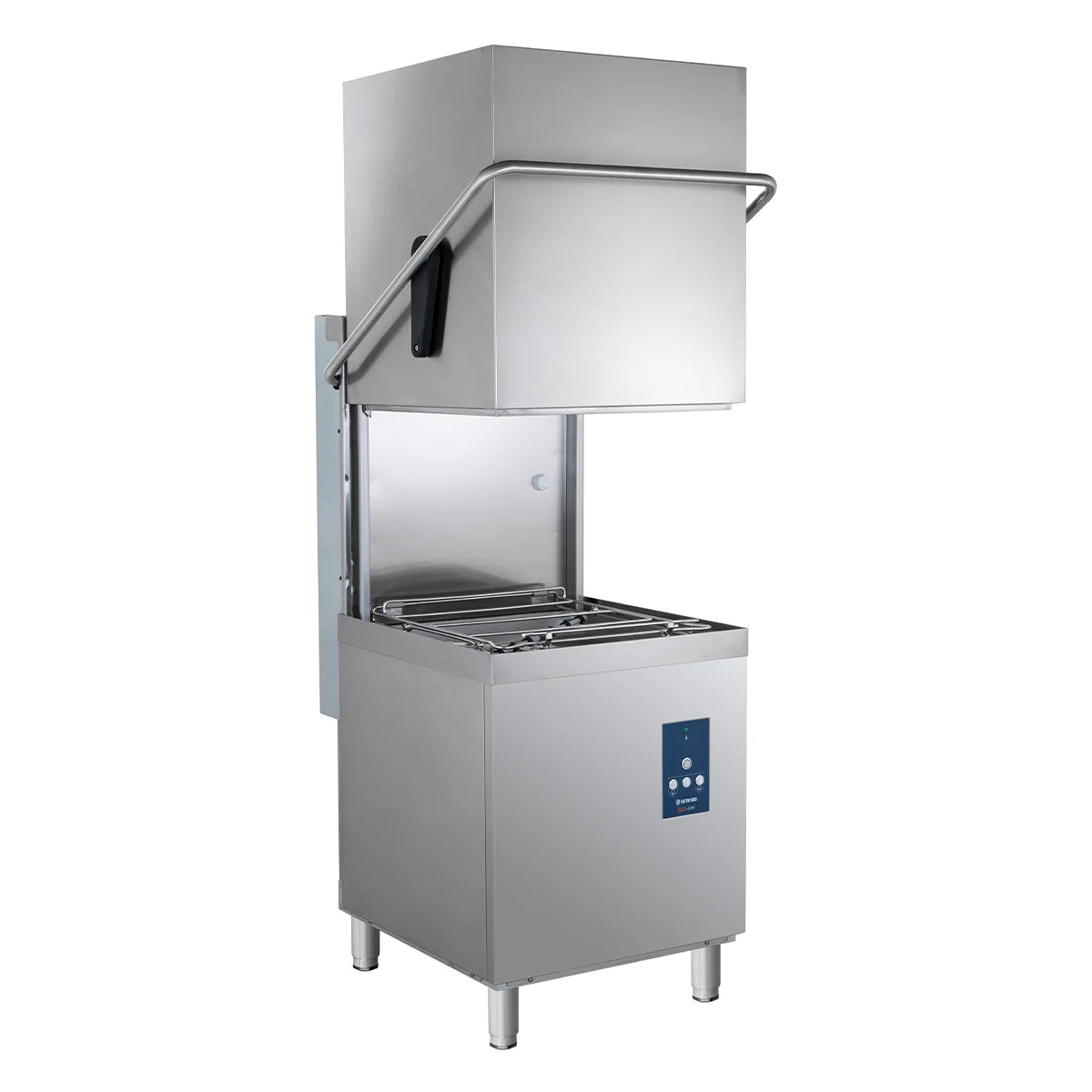 Lave-vaisselle à capot ECO 54 SLE 50x50 cm (dimensions du panier), avec doseur de détergent et de produit de rinçage, avec pompe de vidange & adoucisseur, Fabriqué en Europe, 400 Volt