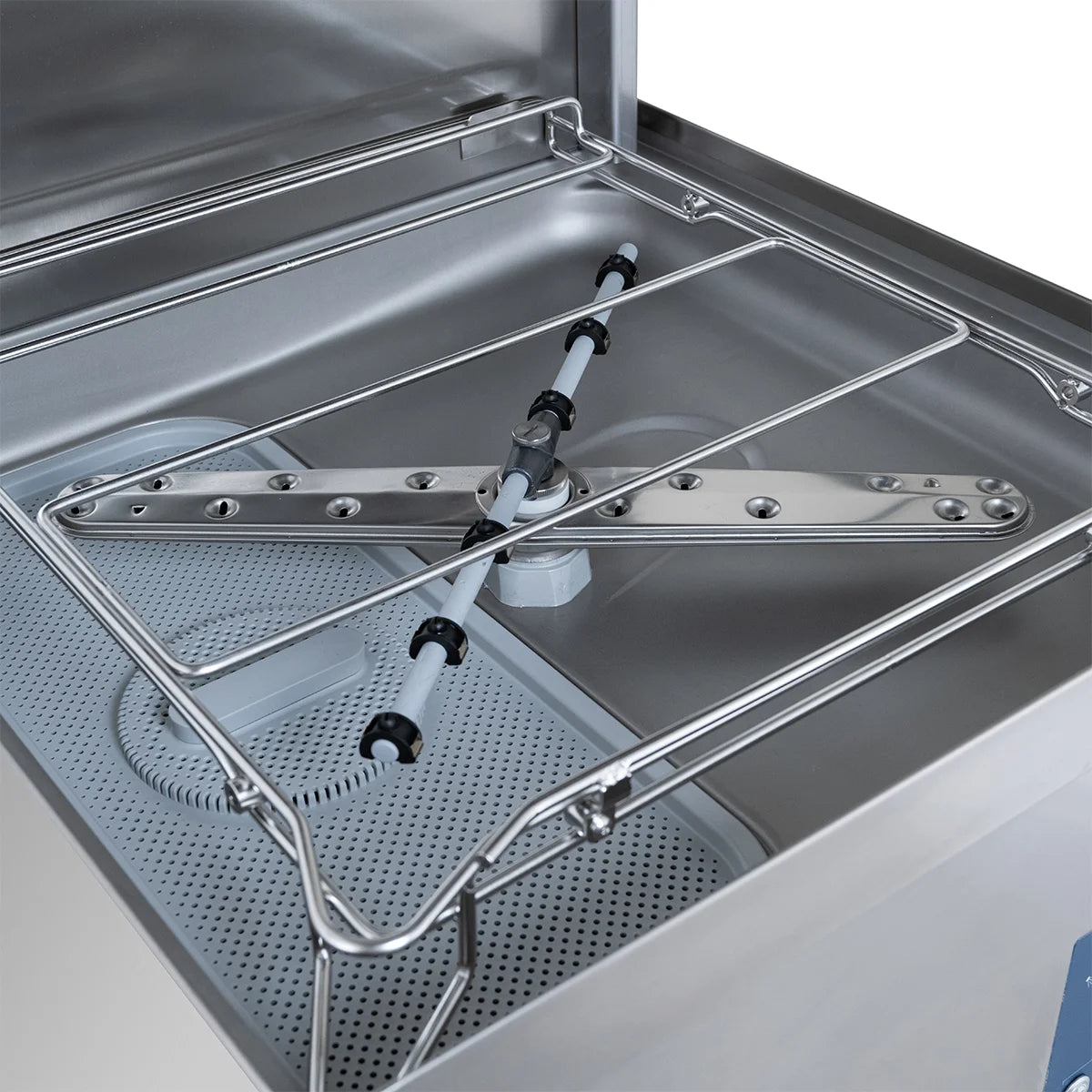 Lave-vaisselle à capot ECO 54 SLE 50x50 cm (dimensions du panier), avec doseur de détergent et de produit de rinçage, avec pompe de vidange & adoucisseur, Fabriqué en Europe, 400 Volt