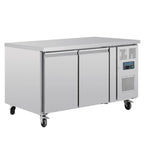 Table réfrigérée pâtissière Polar Série U EN 60 x 40 (600 x 400 mm) 2 portes 427 litres sur roulettes
