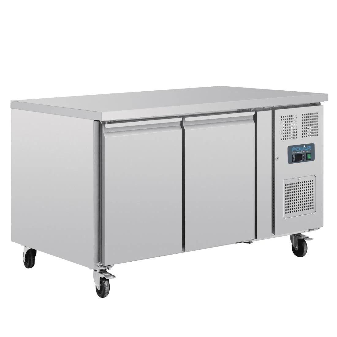 Table réfrigérée pâtissière Polar Série U EN 60 x 40 (600 x 400 mm) 2 portes 427 litres sur roulettes