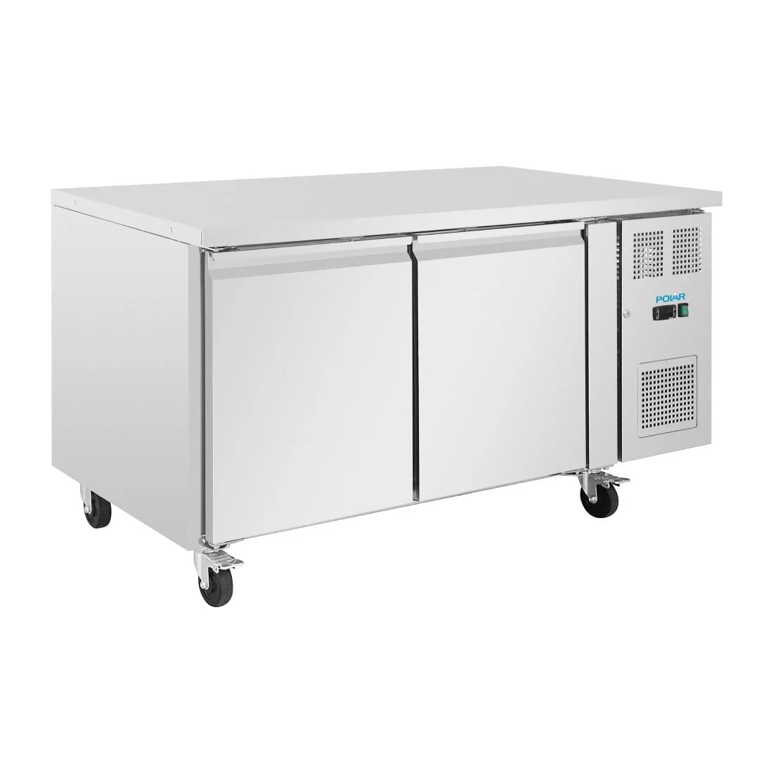 Table réfrigérée pâtissière Polar Série U EN 60 x 40 (600 x 400 mm) 2 portes 427 litres sur roulettes