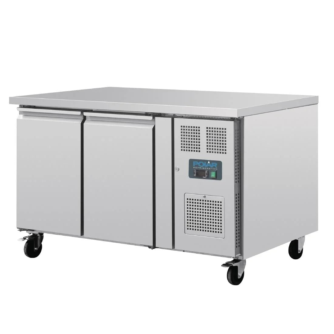 Table réfrigérée pâtissière Polar Série U EN 60 x 40 (600 x 400 mm) 2 portes 427 litres sur roulettes