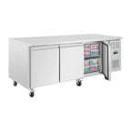 Polar U-Serie Bäckerei-Kühltisch EN 60x40 3 Türen 634 Liter auf Rollen