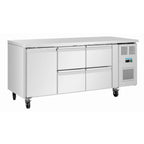 Table réfrigérée Polar Série U 4 tiroirs et 1 porte 465 litres sur roulettes