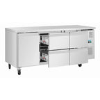 Table réfrigérée Polar Série U 4 tiroirs et 1 porte 465 litres sur roulettes