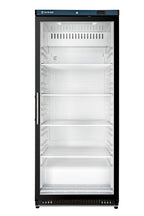 Lagerkühlschrank ECO 600 mit Glastür, Innenraum aus Kunststoff, schwarz
