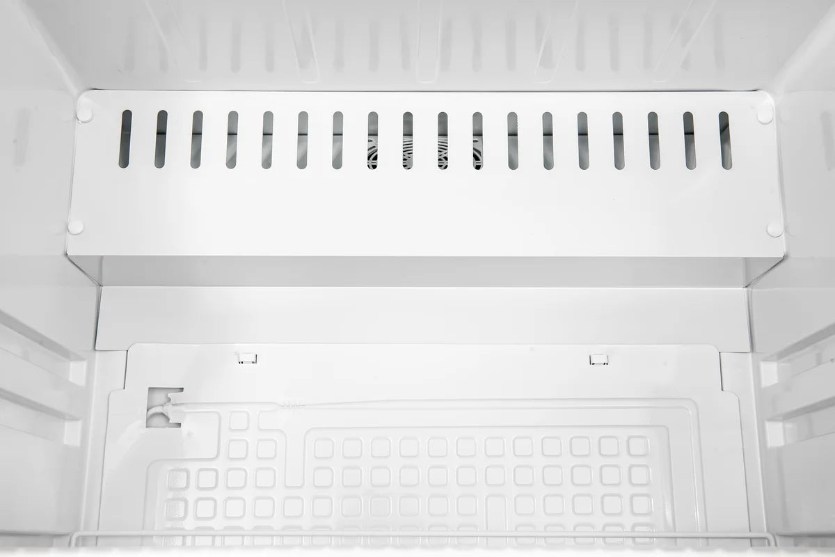Lagerkühlschrank ECO 600 mit Glastür, Innenraum aus Kunststoff, schwarz