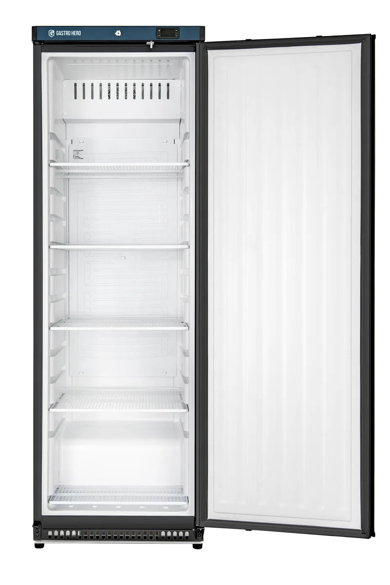 Lagerkühlschrank ECO 400, Innenraum aus Kunststoff, schwarz