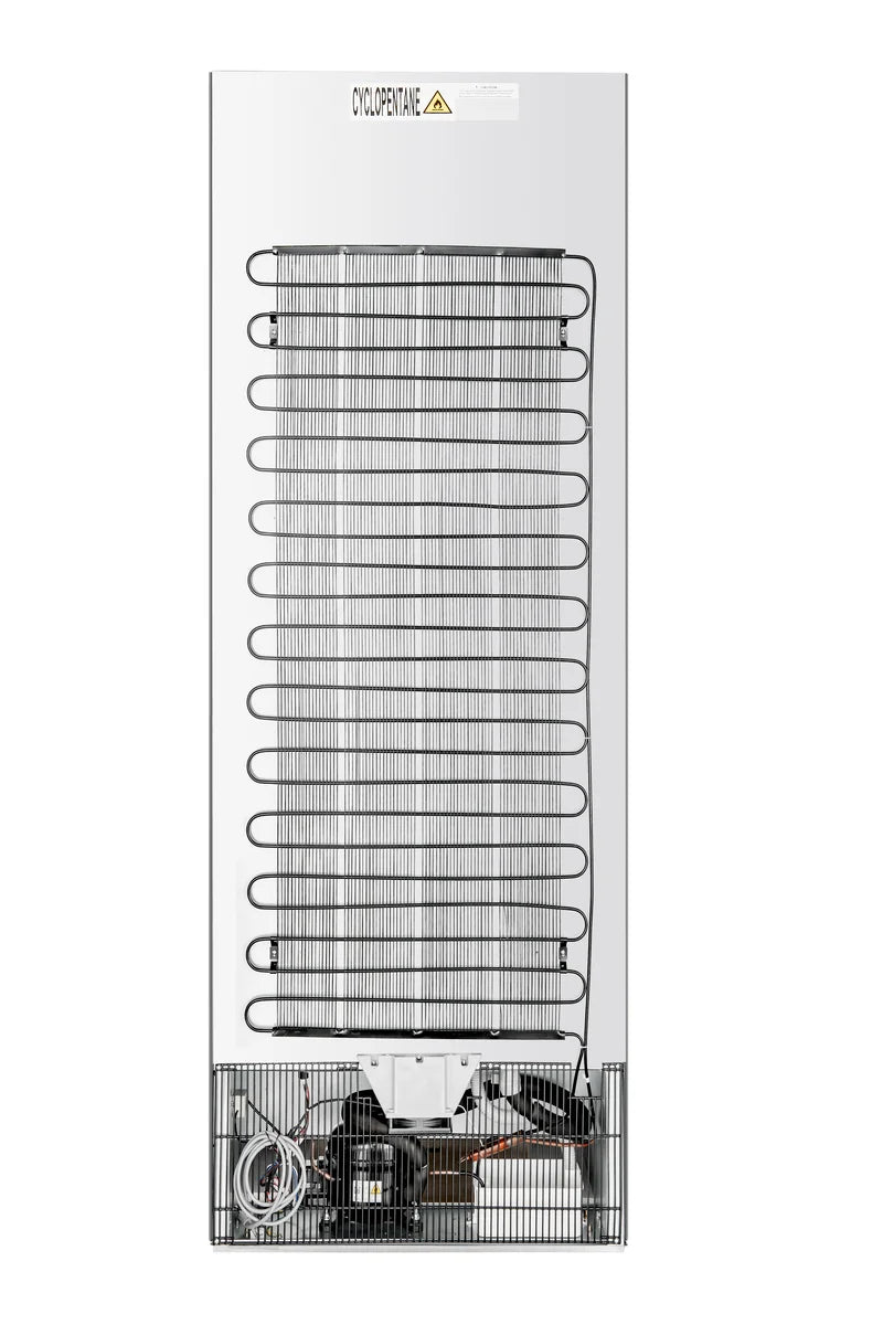 Lagerkühlschrank ECO 400 mit Glastür, Innenraum aus Kunststoff, schwarz