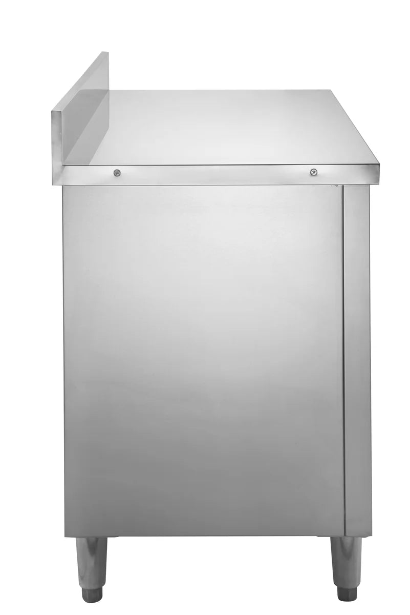 Edelstahl Arbeitsschrank Basic 140x70 mit Aufkantung 100mm