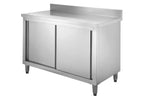 Edelstahl Arbeitsschrank Basic 140x70 mit Aufkantung 100mm