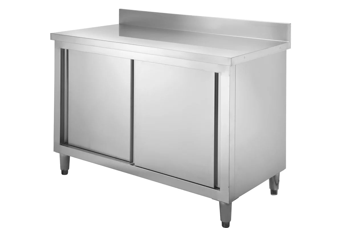 Edelstahl Arbeitsschrank Basic 140x70 mit Aufkantung 100mm