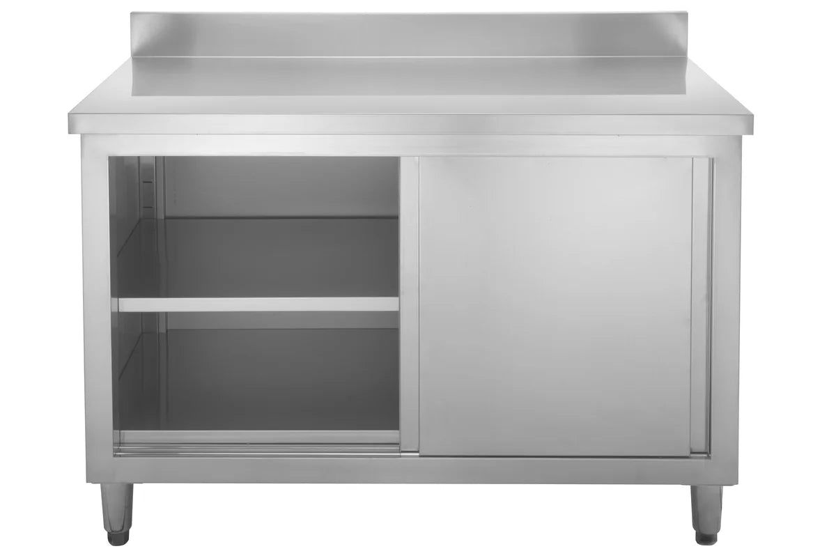 Edelstahl Arbeitsschrank Basic 140x70 mit Aufkantung 100mm