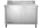 Edelstahl Arbeitsschrank Basic 140x70 mit Aufkantung 100mm