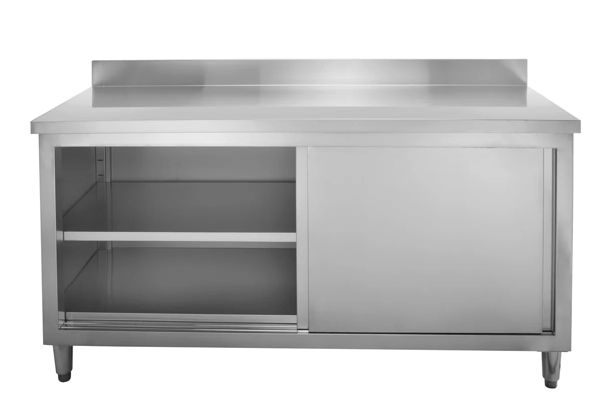 Edelstahl Arbeitsschrank Basic 180x60 mit Aufkantung 100 mm