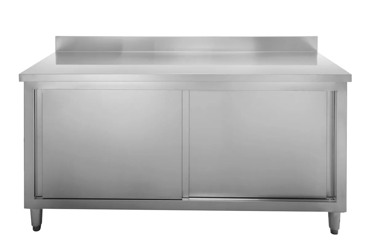 Edelstahl Arbeitsschrank Basic 180x60 mit Aufkantung 100 mm