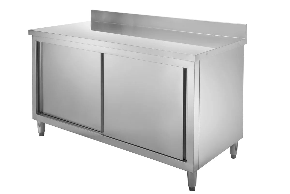 Edelstahl Arbeitsschrank Basic 180x60 mit Aufkantung 100 mm