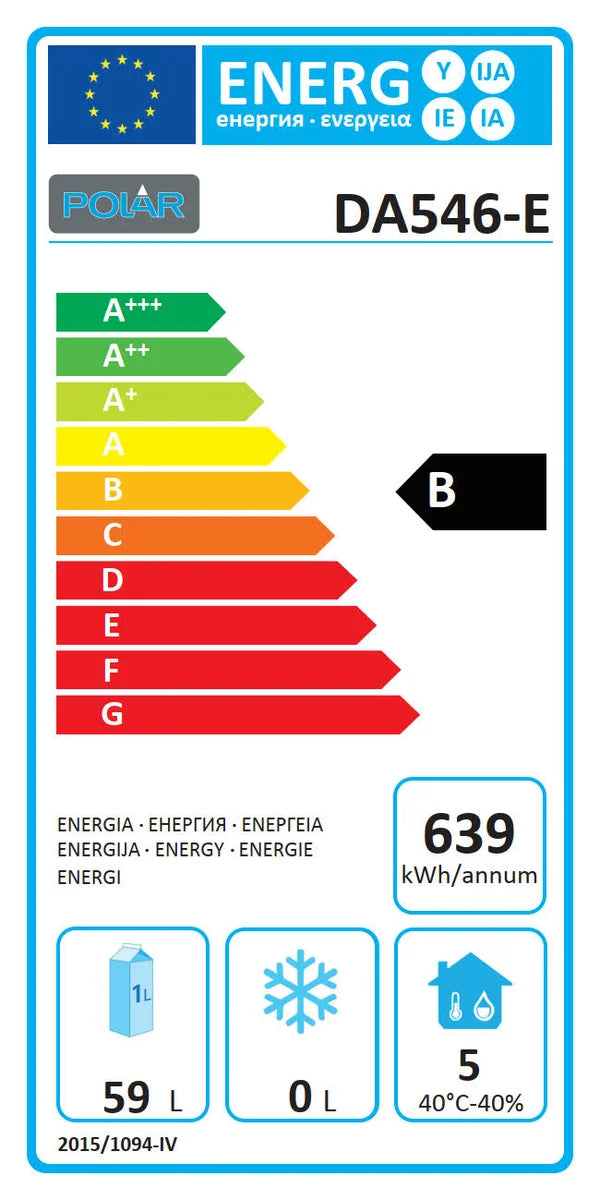 Table réfrigérée GN Polar Série U avec 2 tiroirs 124L