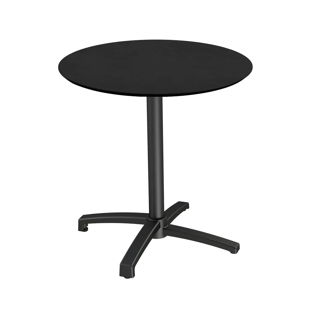 Feros X Cross Terrassentisch Schwarz gestell + Schwarz HPL Ø70 cm