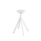 Feros Infinity table de terrasse avec piètement blanc + plateau HPL noir Ø70 cm
