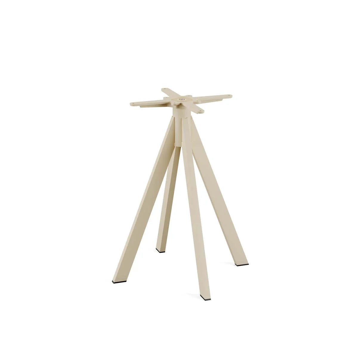 Feros Infinity table de terrasse avec piètement sable + plateau HPL noir Ø70 cm