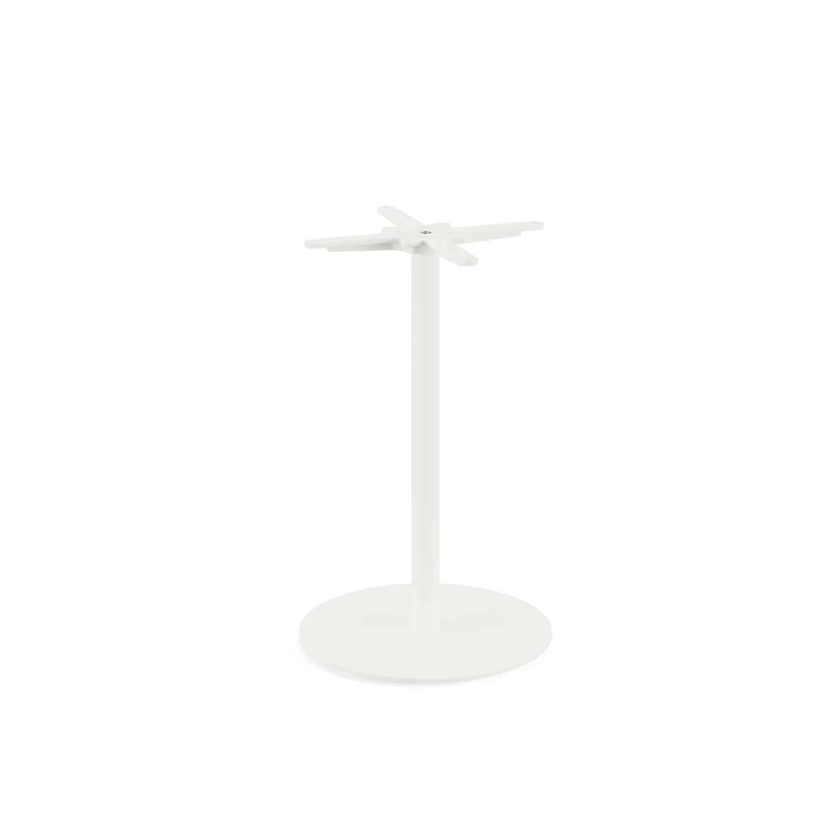 Feros Urban table de terrasse avec piètement blanc + plateau HPL noir Ø70 cm