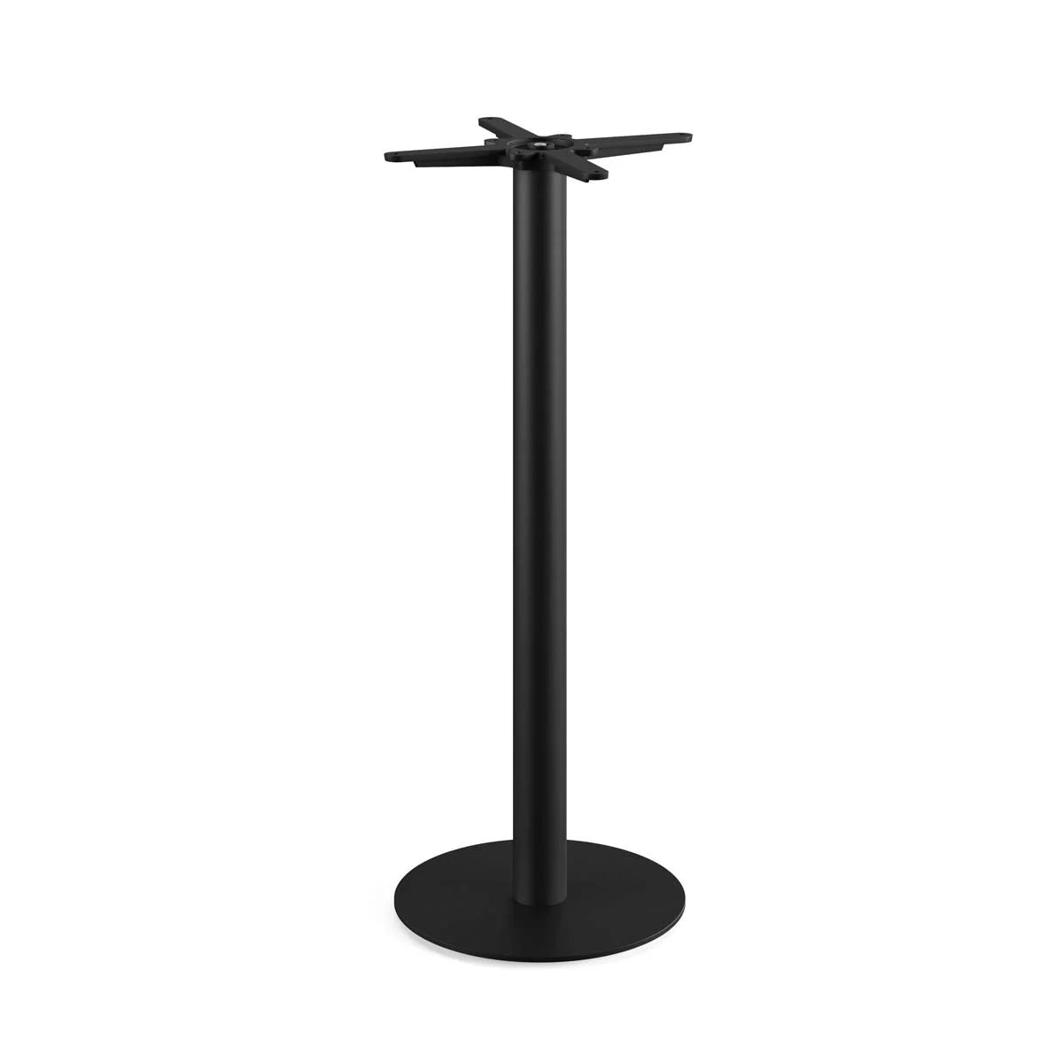 Feros Urban mange-debout avec piètement noir + plateau HPL noir Ø70 cm
