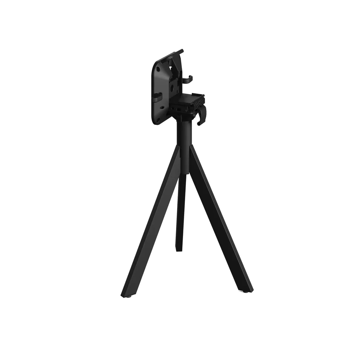 Feros Infinity Tripod Terrassentisch Schwarz frame + Riverwashed Wood HPL Ø70 cm