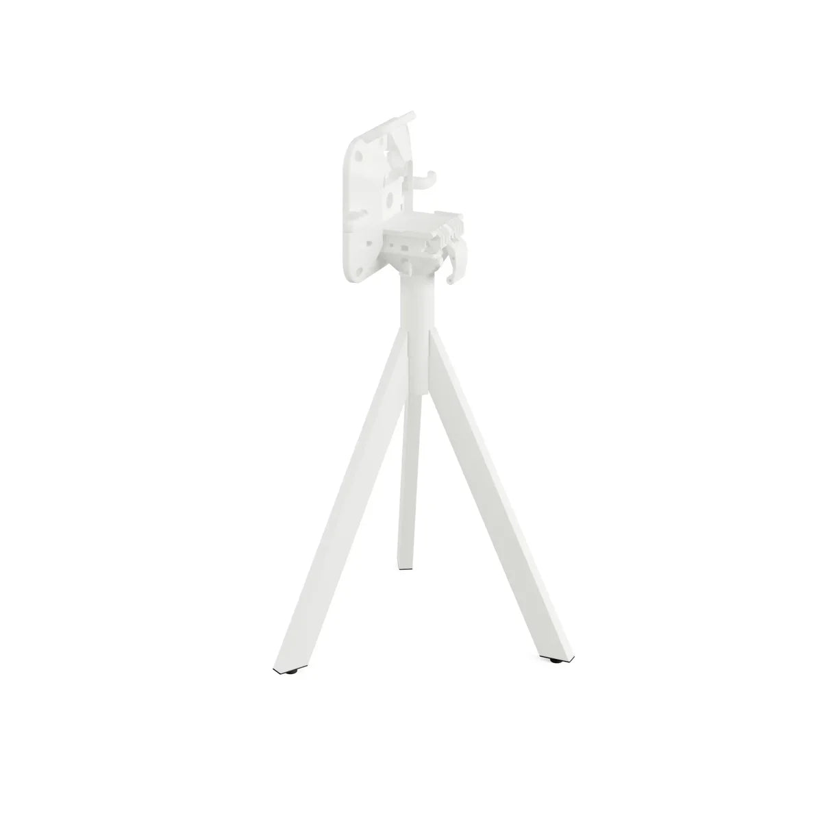 Feros Infinity Tripod Terrassentisch Weiß frame + Tropical Wood HPL Ø70 cm