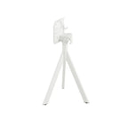 Feros Infinity Tripod Terrassentisch Weiß frame + Riverwashed Wood HPL 70x70 cm