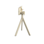 Feros Infinity Tripod Terrassentisch Sand frame + Tropical Wood HPL 70x70 cm