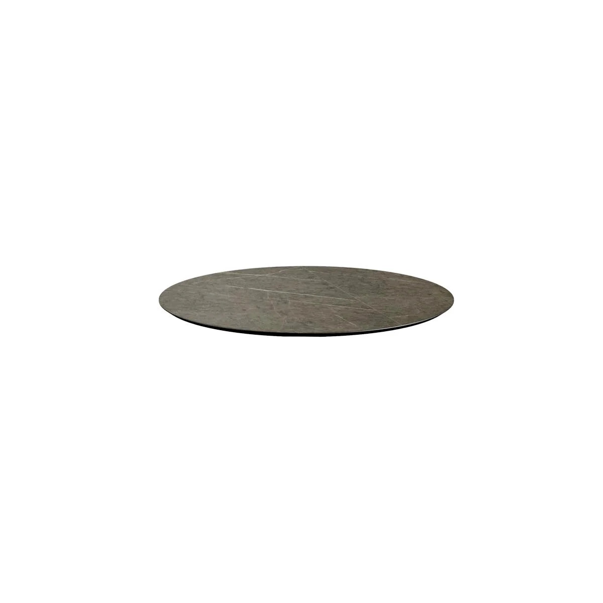 Feros Infinity Tripod table de terrasse avec piètement sable + plateau HPL Marbre Midnight Ø70 cm