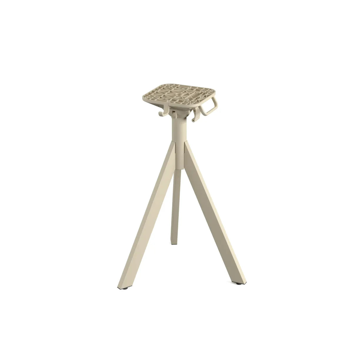 Feros Infinity Tripod Terrassentisch Sand frame + Midnight Marble HPL 70x70 cm