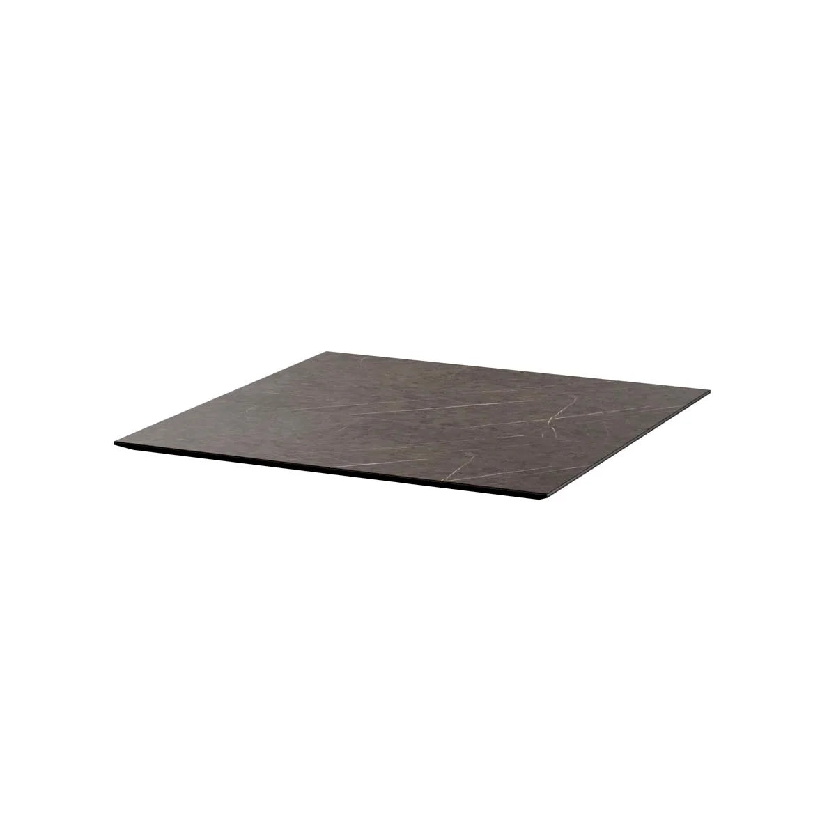 Feros Infinity Tripod Terrassentisch Sand frame + Midnight Marble HPL 70x70 cm