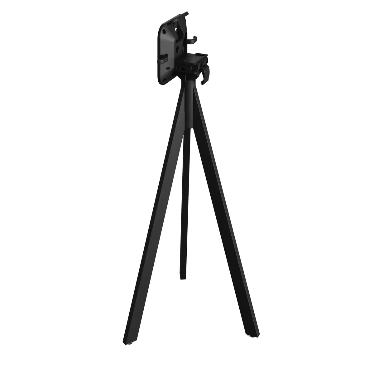 Feros Infinity Tripod Stehtisch Schwarz frame + Tropical Wood HPL Ø70 cm