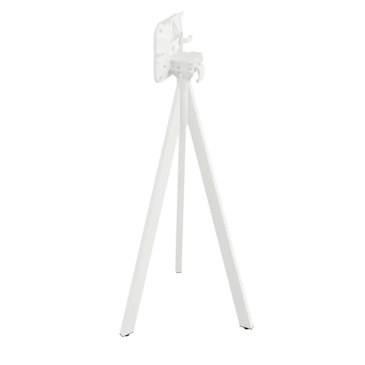 Feros Infinity Tripod Stehtisch Weiß frame + Tropical Wood HPL 70x70 cm